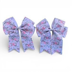 Spring Easter Bunny Lavender Floral Bow Clips for Kids - Hair Accessories